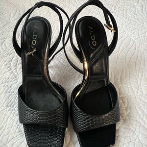 ALDO Black Textured Heels